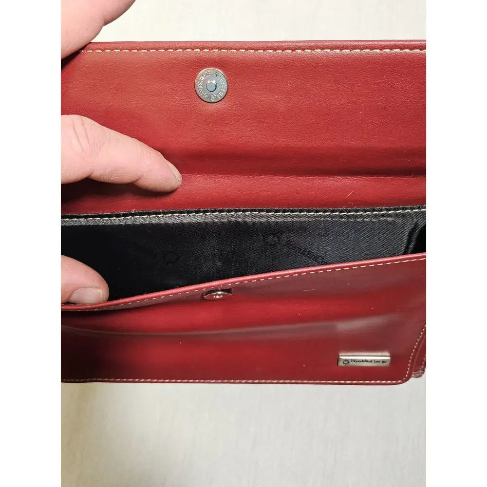 Franklin Covey Burgundy Faux Leather Tote Wallet Planner Case - Missing Binder